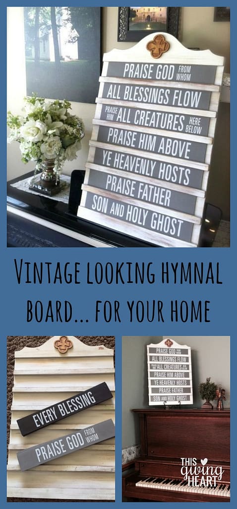 Vintage Hymnal Board - This Giving Heart